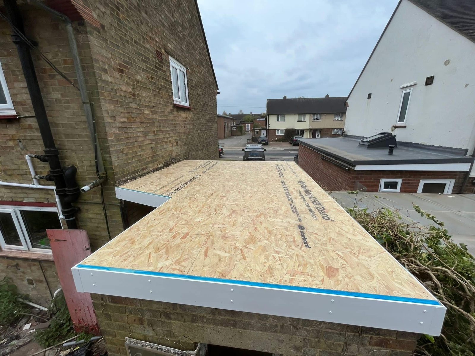 OSB decking and edge detailing fitted